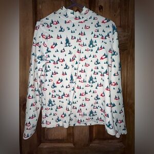 White Stag Red and Green Holiday Print Shirt
